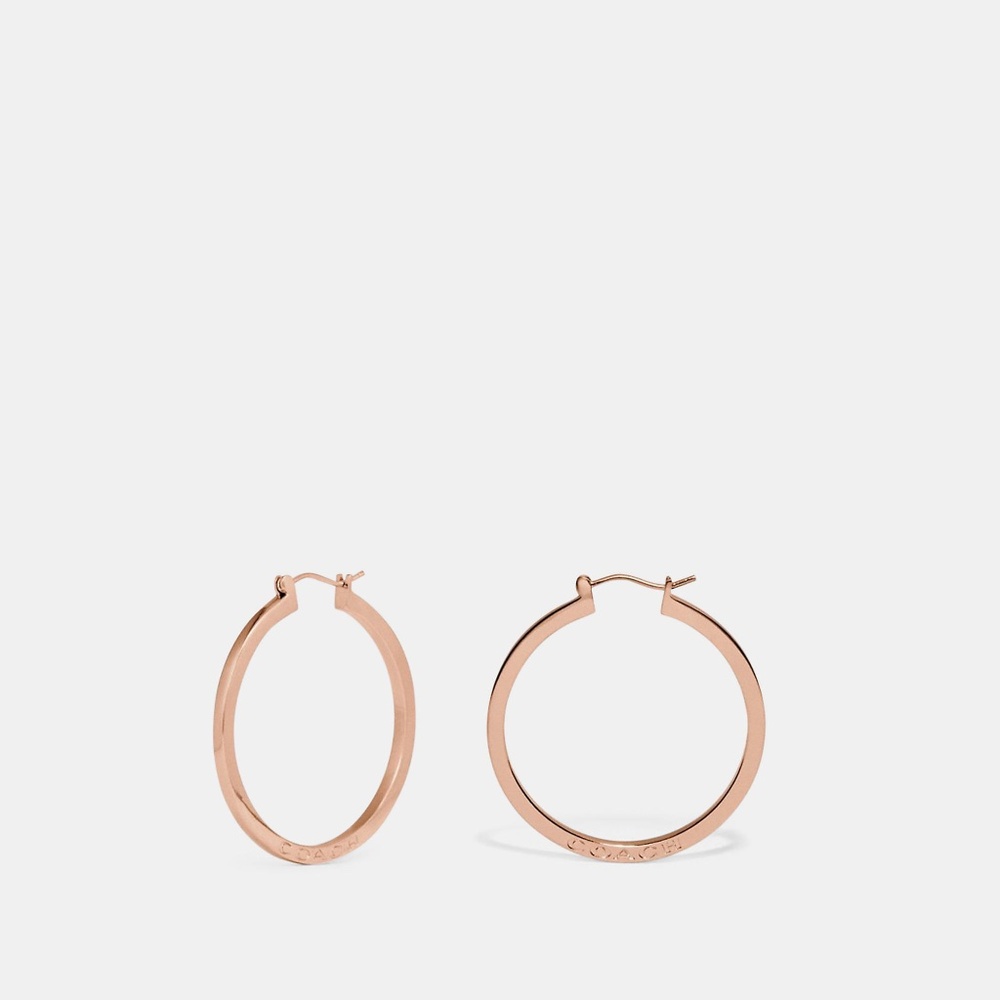 Signature Coach Hoop Earrings in rose gold